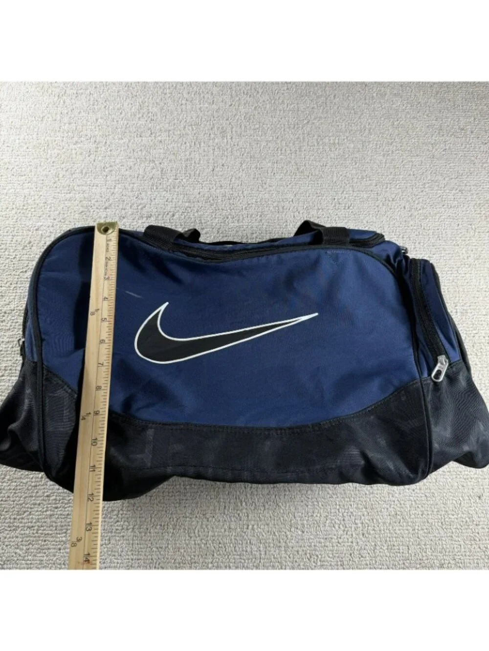 Nike Brasilia Large Logo Gym Duffel Bag Blue Black